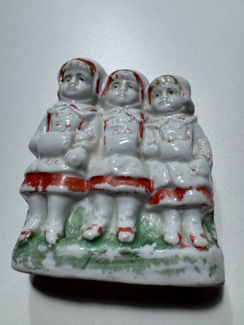 Antique 1880s German Bisque Fairing Three Children Figurine - Picture 8 of 8